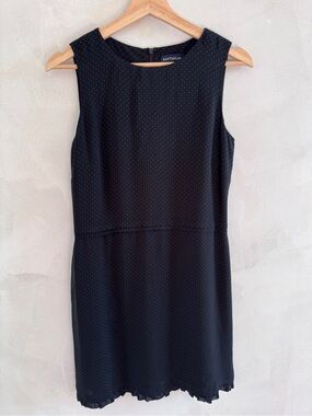Ann Taylor - Classic Black and Cream Polka Dot Silk Mini Dress